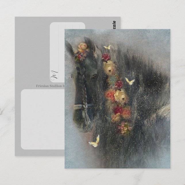 Caballo Frisón - Tarjeta postal (Anverso / Reverso)