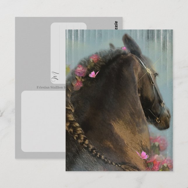 Caballo Frisón - Tarjeta postal (Anverso / Reverso)