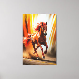 Caballo Fuego en Carrera – Arte de Energía Dinámic