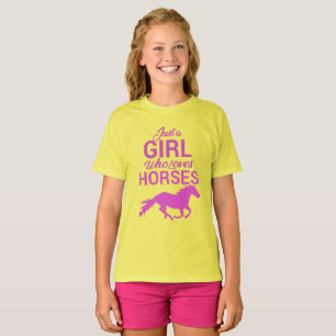 Caballo Gallop un Chica que ama la camiseta de los