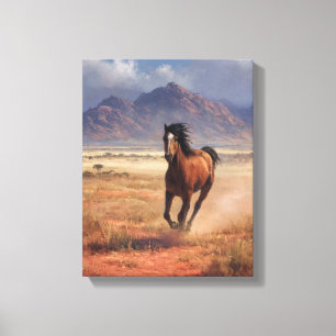 Caballo Galopante Arte Montaña Tierra Roja