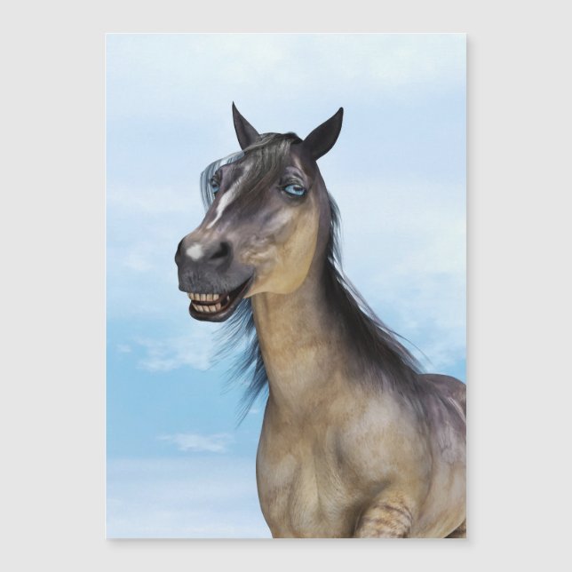 Caballo Grulla Sonriente Feliz (Anverso)