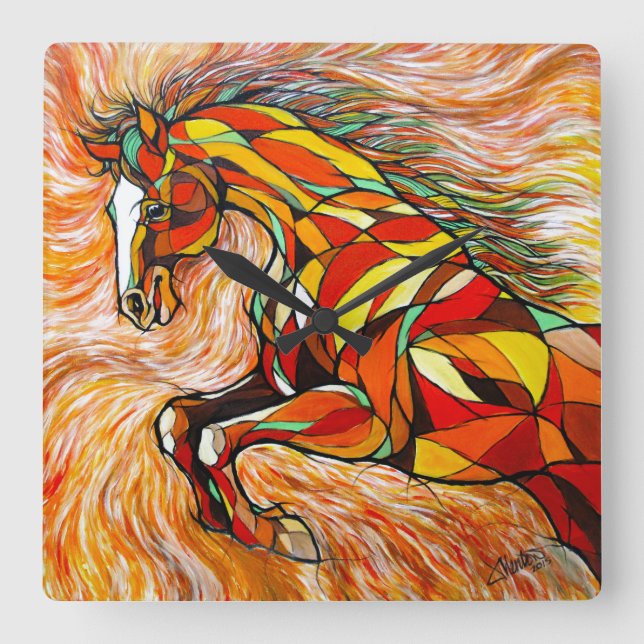 Caballo hermoso del reloj de pared (Anverso)