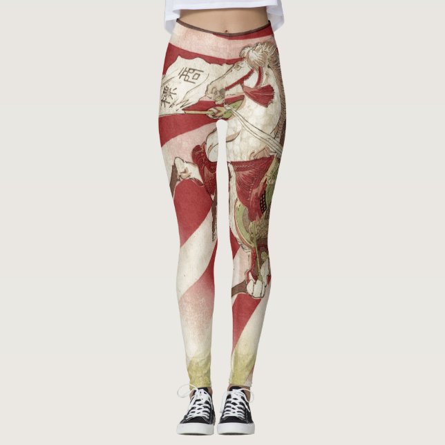 CABALLO IMPRESO JAPONÉS Leggings (Anverso)