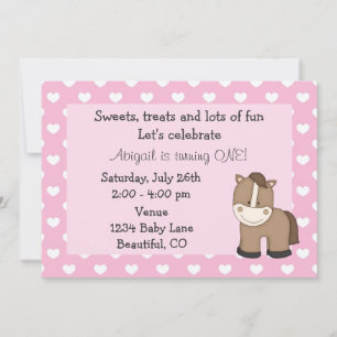 Caballo lindo 1er cumpleaños invitación a Chicas