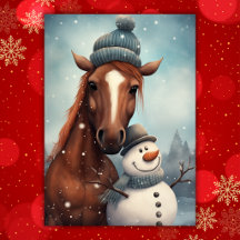 Caballo lindo y Navidad de muñeco de nieve