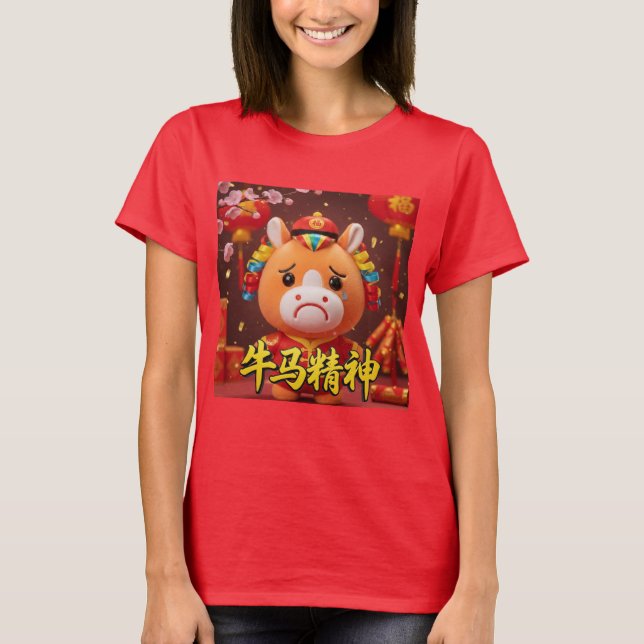 Caballo Llorando: Camiseta del Año Nuevo Lunar (Anverso)