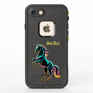 Caballo Luz de Neón Efecto Glitch Estilo Retro