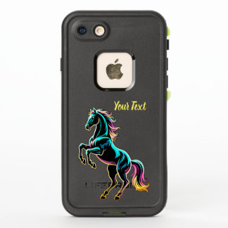 Caballo Luz de Neón Efecto Glitch Estilo Retro