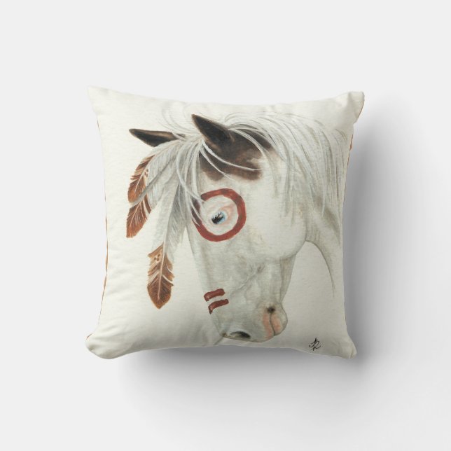 Caballo majestuoso del mustango por la almohada de (Anverso)
