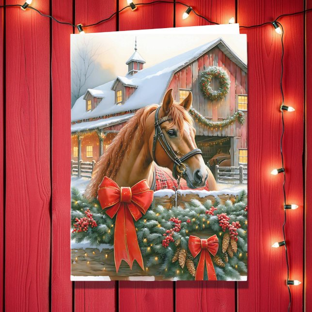 Caballo Marrón, Arcos y Graneros Navidad Rústica (Subido por el creador)