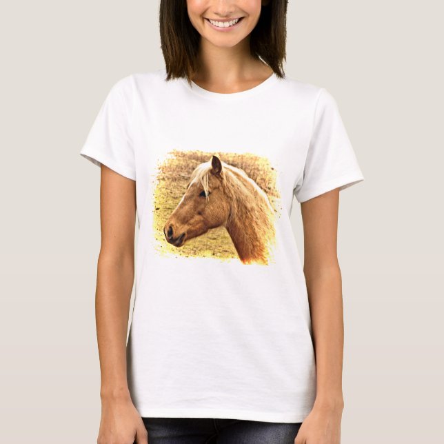 Caballo marrón dorado en camiseta de animales Sun (Anverso)