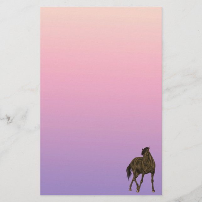 Caballo marrón en papel de cocina eólica (Anverso)