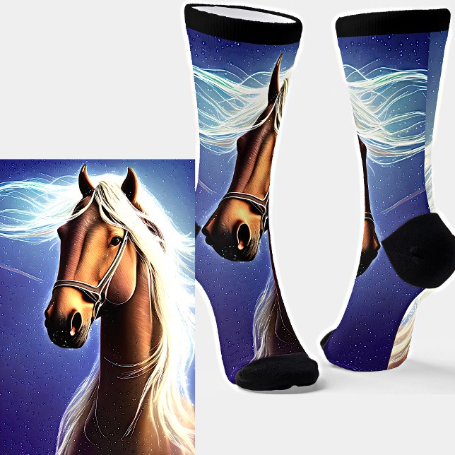Caballo marrón fantástico con calcetines de hombre (Subido por el creador)