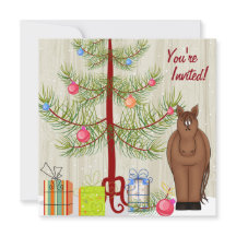 Caballo marrón lindo, invitación de cumpleaños de 