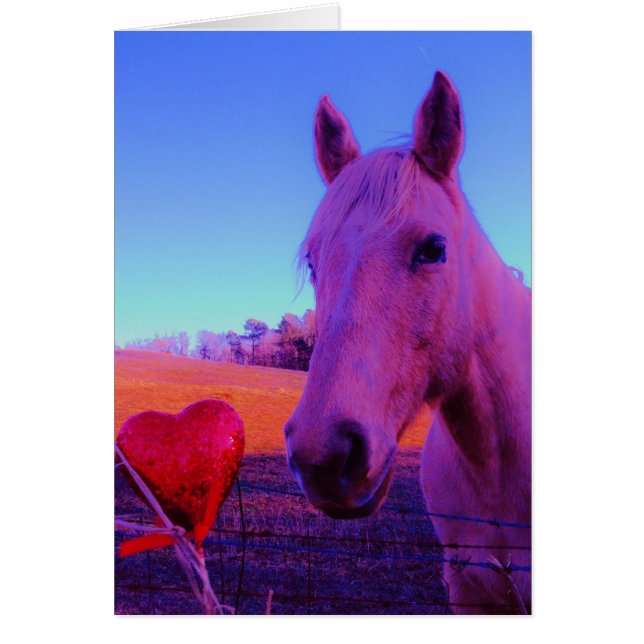 Caballo marrón y corazón rojo (Frente)