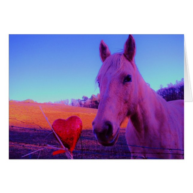 Caballo marrón y corazón rojo (Anverso (Horizontal))