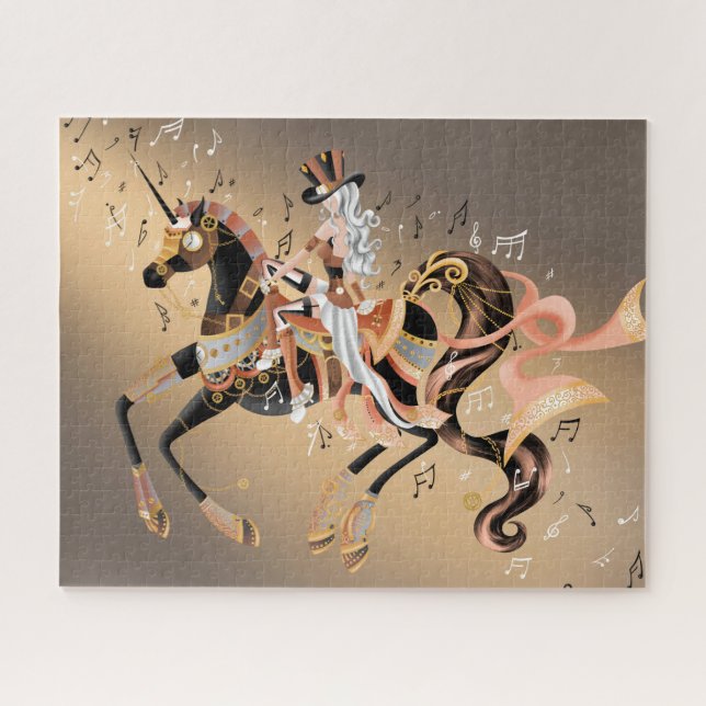 Caballo Mecánico Steampunk y rompecabezas Lady Jig (Horizontal)