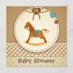 Caballo mecedora de la invitación de Baby Shower