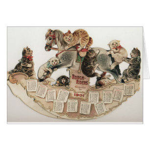 Caballo mecedora de los gatos de Louis Wain