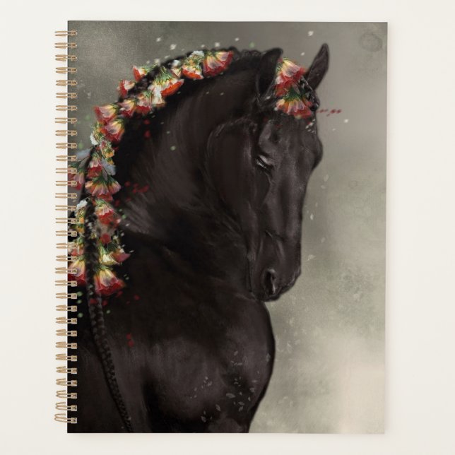 Caballo Negro, Frisón - Calendario, Planificador (Anverso)