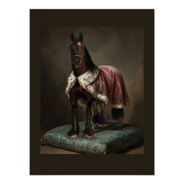 Caballo negro frisón - Póster (Anverso)