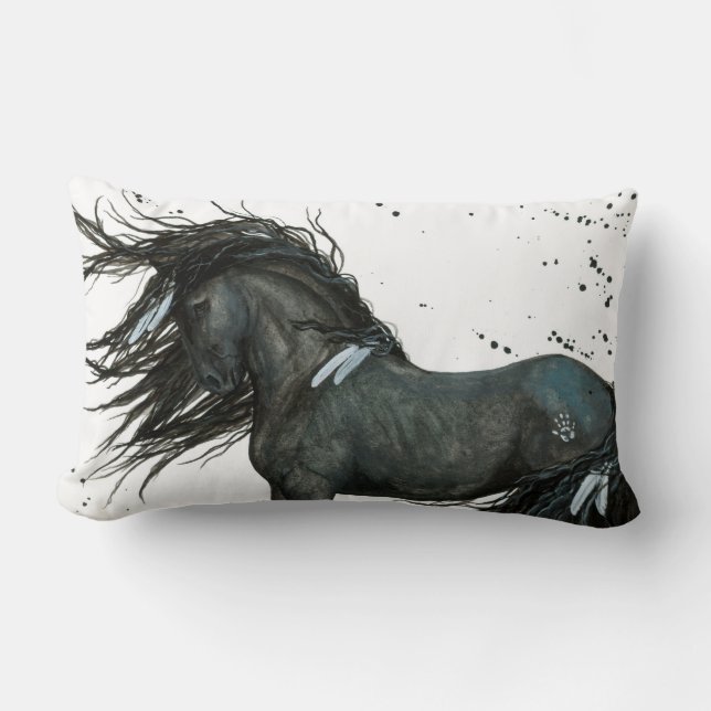 Caballo negro por la almohada de Bihrle (Anverso)