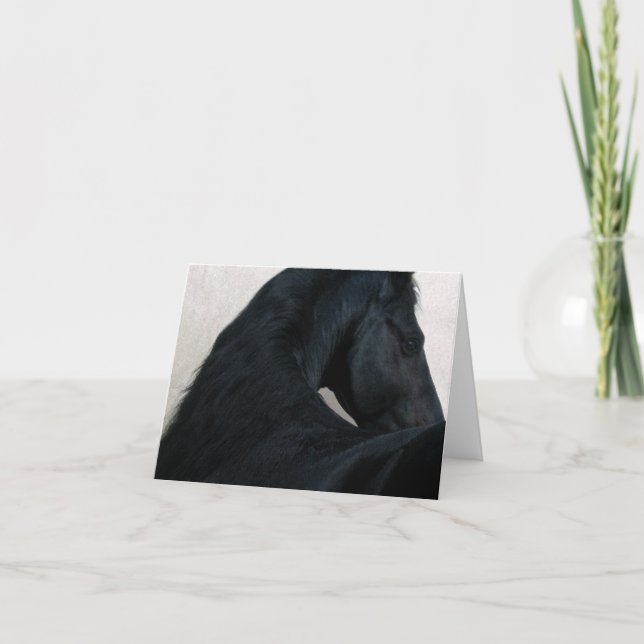 Caballo negro - tarjeta de nota frisia (Anverso)