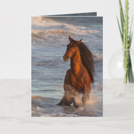 Caballo oceánico con tarjeta de felicitación de ca