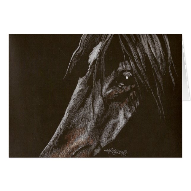 Caballo oscuro sobre negro (Anverso (Horizontal))