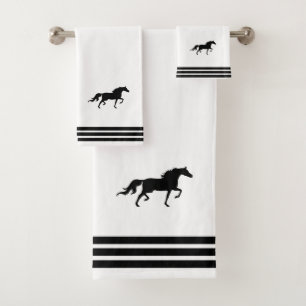 Caballo personalizado y tres rayas negras sobre bl