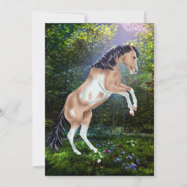Caballo Pintado Tobiano Buckskin Empinándose Impre