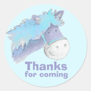 Caballo / poni montando azul gracias pegatinas fie