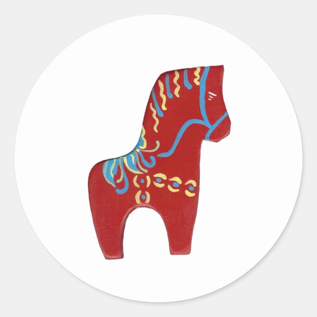 Caballo Red Dala # 6 Pegatina (Anverso)