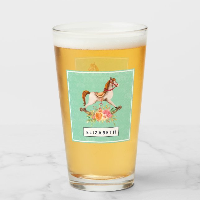 Caballo rocoso vintage con Bouquet floral (Anverso (lleno))