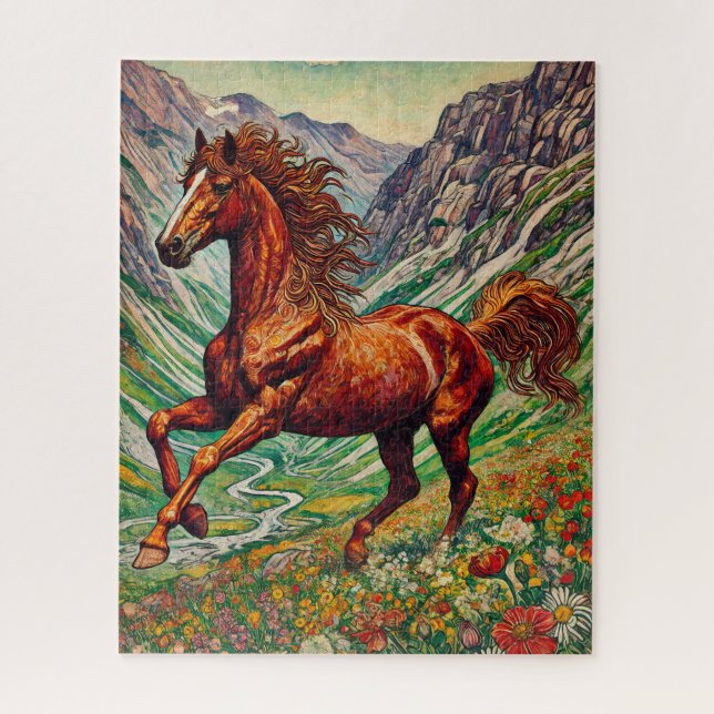 Caballo Rojo en un rompecabezas de 500 piezas en l (Vertical)