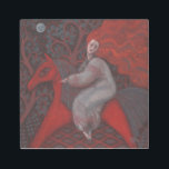 "Caballo Rojo", pelirroja, arte surrealista de fan<br><div class="desc">Hermosa mujer con largos cabellos jengibre montando en el escarlatado caballo rojo a través del bosque nocturno. Árboles estilizados y flores que los rodean, observación de la luna llena desde el cielo. Rojo, gris, naranja y marrón. Arte de fantasía, pintura pastel, dibujado por la imaginación. Pasteles suaves en papel, 2016...</div>