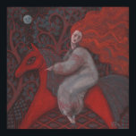 "Caballo Rojo", pelirroja, arte surrealista de fan<br><div class="desc">Hermosa mujer con largos cabellos jengibre montando en el escarlatado caballo rojo a través del bosque nocturno. Árboles estilizados y flores que los rodean, observación de la luna llena desde el cielo. Rojo, gris, naranja y marrón. Arte de fantasía, pintura pastel, dibujado por la imaginación. Pasteles suaves en papel, 2016...</div>