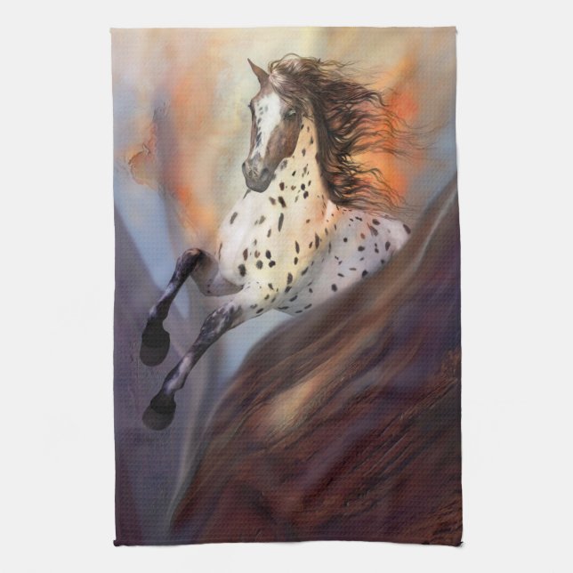 Caballo salvaje 2 toallas de cocina (Vertical)
