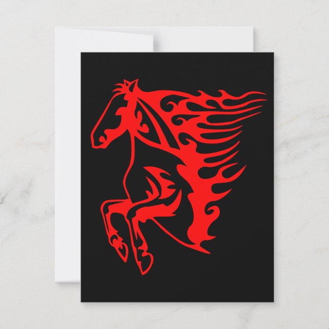 Caballo salvaje del Bronco Rojo Flamante Mustang (Anverso)