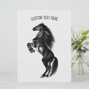 Caballo salvaje negro vertical - Dibujo - Texto Pe