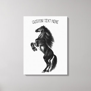 Caballo Salvaje Negro Vertical Tu Texto Impresión