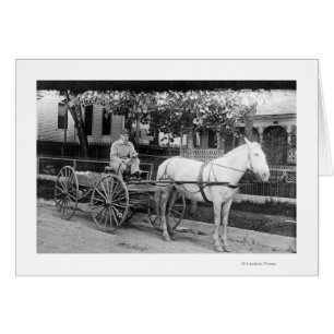 Caballo tirando de la fotografía del vagón de entr