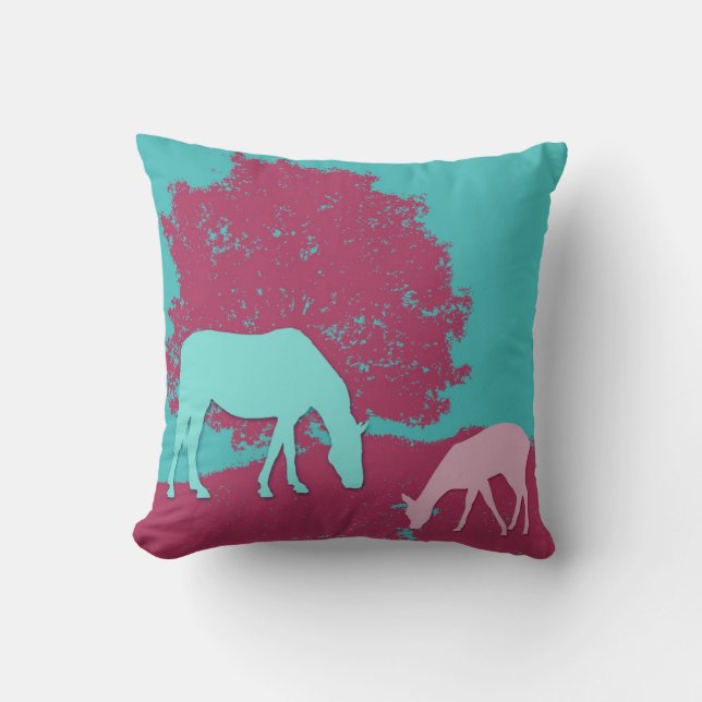 Caballo verde azulado y almohada rosada de los (Anverso)