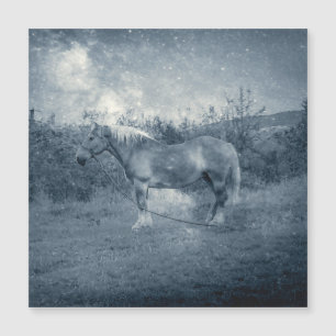 Caballo vintage de galaxia cosmica de plata