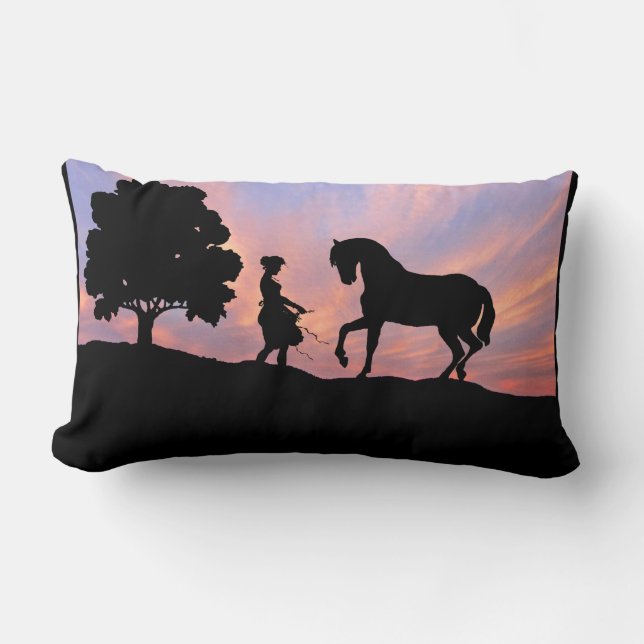 Caballo y almohada virginal de la silueta (Anverso)