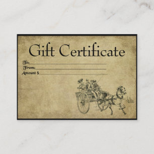 Caballo y Buggy Ride - Tarjetas de certificado de