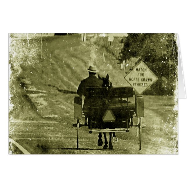 Caballo y buggy Sepia Grunge (Anverso (Horizontal))