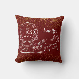 Caballo y carreta mis XV almohada de 16"