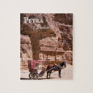 Caballo y carro en Petra, rompecabezas de Jordania